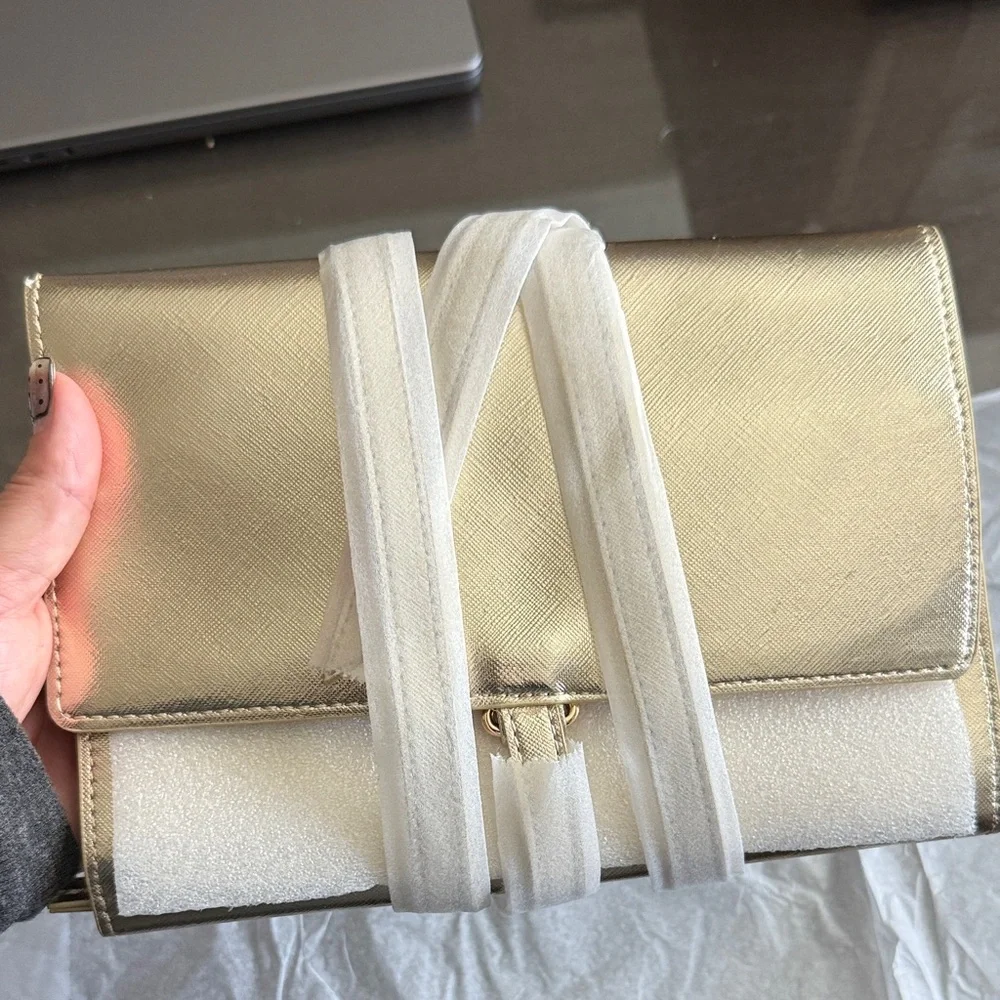Neiman Marcus Gold Jewelry organize Clutch /Case NEW